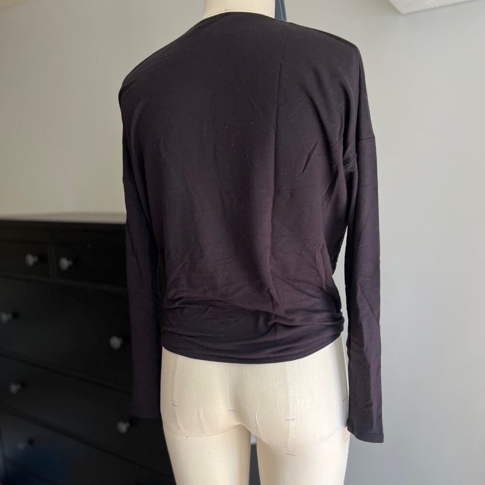 J. Crew Black Tie Front Long Sleeve Tee - Picture 7 of 11